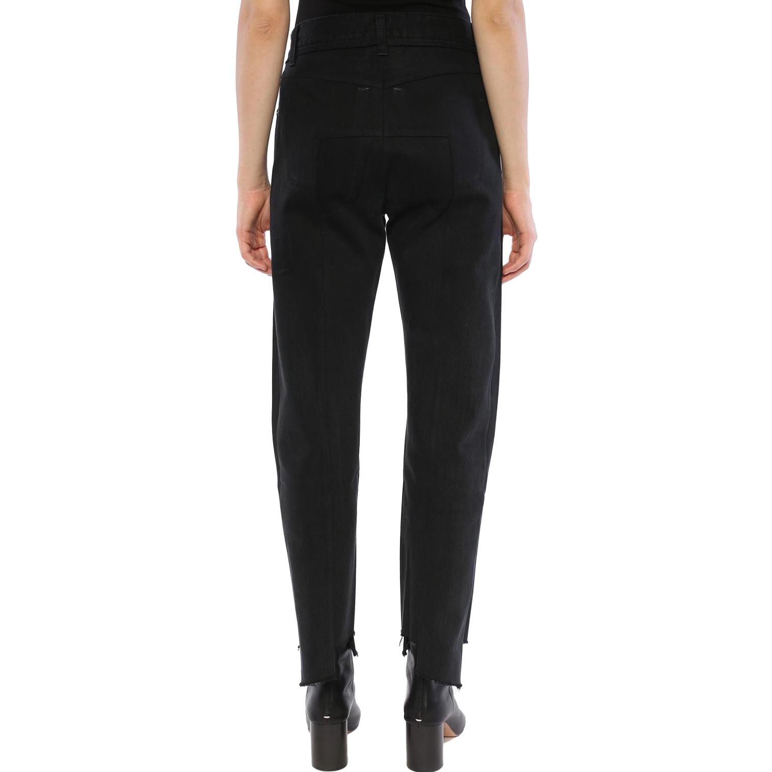 Purchase (W) ヴェトモン スリムストレート ソリッドブラックジーンズ WAH18PA5-BLACK