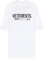 (Women) Vetements White Logo Print Crewneck T-Shirt. UE54TR100WWHITE (Women) Vetements White Logo Print Crewneck T-Shirt. UE54TR100WWHITE
