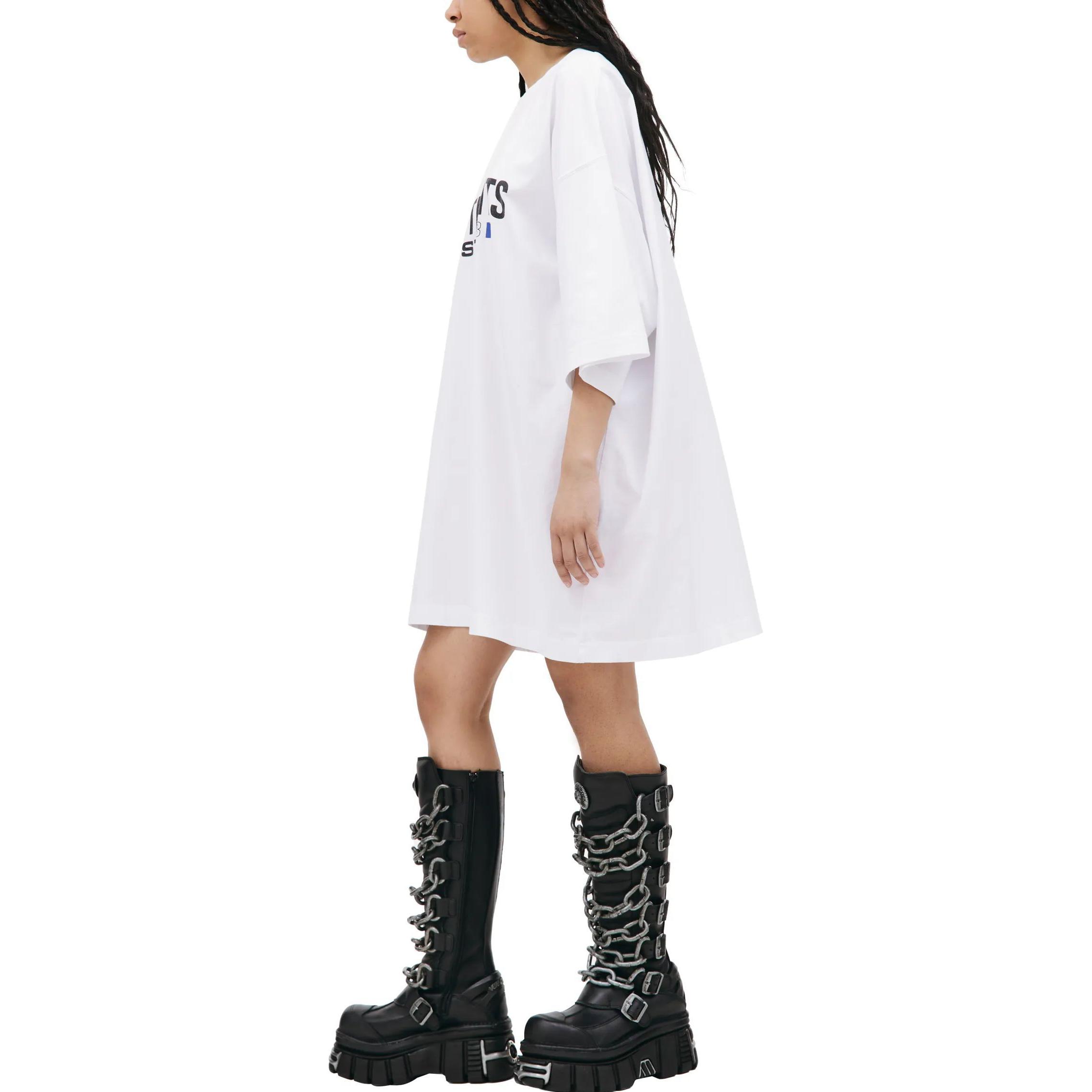 Purchase (W) Vetements Kemeja-T Leher Bulat Putih dengan Cetakan Logo. UE54TR100WWHITE