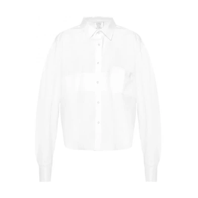 (Women) Vetements SS22 Oversized White Collared Long-Sleeve Shirt. WSS18SH3WHITE