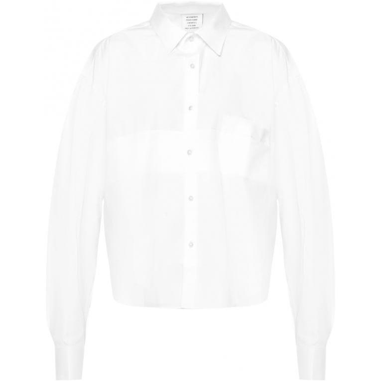 Order (W) Vetements SS22 Kemeja Putih Lengan Panjang Oversaiz Berkolar. WSS18SH3WHITE