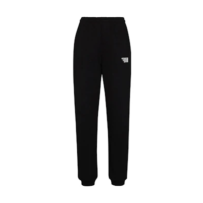 (Women) Vetements SS22 Logo Embroidered Tapered Sweatpants Women’s Black. UE52PA120B-1605