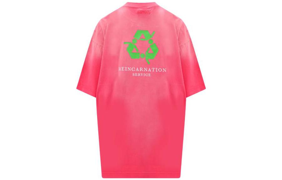 Lookbook (W) Vetements SS23 Baju-T Lengan Pendek Cetakan Huruf Pink Oversized Wanita. UE63TR320P-PINK