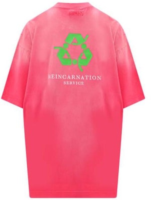 (W) Vetements SS23 Baju-T Lengan Pendek Cetakan Huruf Pink Oversized Wanita. UE63TR320P-PINK Lookbook (W) Vetements SS23 Baju-T Lengan Pendek Cetakan Huruf Pink Oversized Wanita. UE63TR320P-PINK