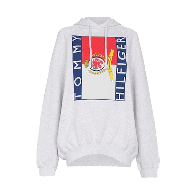 (Women) Vetements Tommy Hilfiger Logo Hoodie Grey Colorway. WSS18TR29-GREY