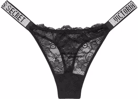 (Women) Victoria's Secret Black Low-Rise Lace Trim Thong. 11179062 54A2 Buy (Women) Victoria's Secret Black Low-Rise Lace Trim Thong. 11179062 54A2