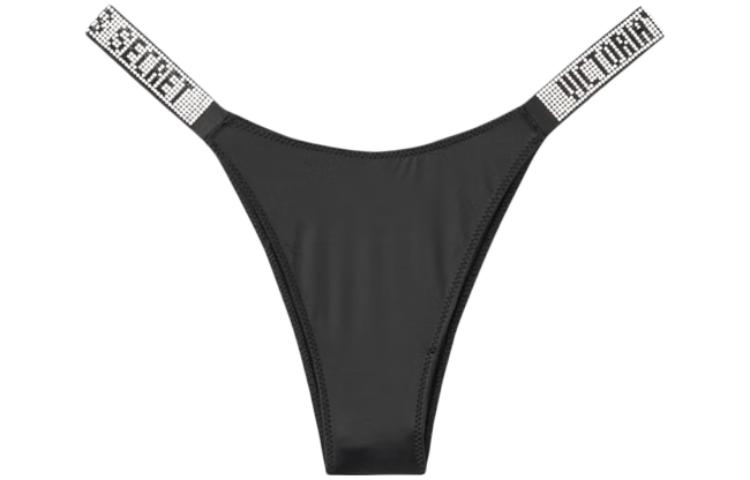 (Women) Victoria's Secret  Black Rhinestone Logo High-Waisted Briefs. 11147912-54A2