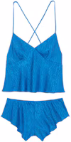 (Women) Victoria's Secret Blue Letter Print Sleepwear Set - Top & Mid-Waist Shorts 11237045-20M3 (Women) Victoria's Secret Blue Letter Print Sleepwear Set - Top & Mid-Waist Shorts 11237045-20M3