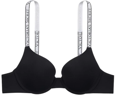 (Women) Victoria's Secret Push-Up Bra Black Logo Strap Padded Underwire 3/4 Cup 11221458-54A2 Buy (Women) Victoria's Secret Push-Up Bra Black Logo Strap Padded Underwire 3/4 Cup 11221458-54A2