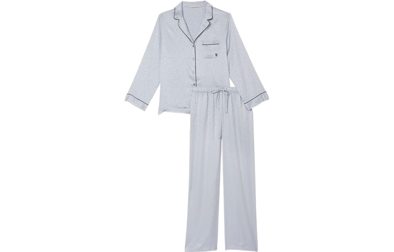 (Women) Victoria's Secret  Sleek Loungewear Pajama Set Flint Gray - Long Sleeve & Pants 1122986186B7