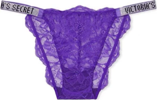 (Women) Victoria's Secret Classic Rhinestone Thong Panties for Women - Purple 11196342 35P8 (Women) Victoria's Secret Classic Rhinestone Thong Panties for Women - Purple 11196342 35P8