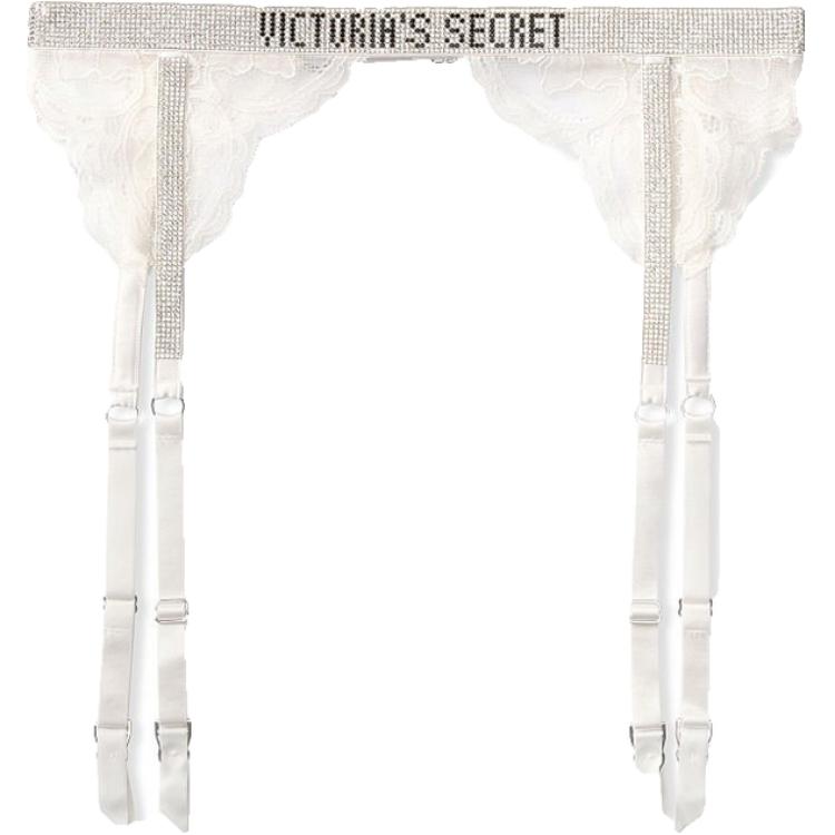 (Women) Victoria's Secret Coconut White Lace Garter with Rhinestone Ring for Women. 11188307-34Y5