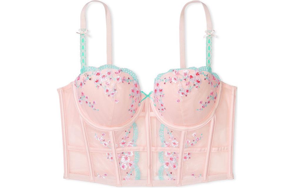 (Women) Victoria's Secret Dreamy Lace Floral Embroidered Corset Top Women - Light Pink 1123549762TW