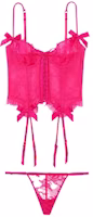 (Women) Victoria's Secret Lace Lingerie Set: Bra & Thong with Bow - Barbie Pink () 11244204-5TRG (Women) Victoria's Secret Lace Lingerie Set: Bra & Thong with Bow - Barbie Pink () 11244204-5TRG