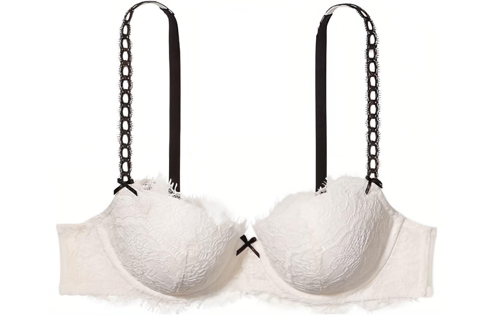 (Women) Victoria's Secret Lace V Bra Coconut White for Women 11200975-34Y5