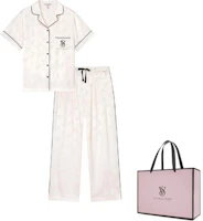 (Women) Victoria's Secret Moonlit Logo Jacquard Pajama Set - White Butterfly Edition 11245457-2HMN (Women) Victoria's Secret Moonlit Logo Jacquard Pajama Set - White Butterfly Edition 11245457-2HMN