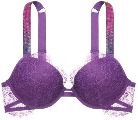 (Women) Victoria's Secret Purple Lace Push-Up Bra with Shiny Straps - Comfortable Fit 11230634-07P7 Buy (Women) Victoria's Secret Purple Lace Push-Up Bra with Shiny Straps - Comfortable Fit 11230634-07P7