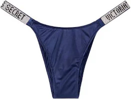 (Women) Victoria's Secret Rhinestone Logo Thong Panty High-Waist Navy Blue (). 11147912-98L4 (Women) Victoria's Secret Rhinestone Logo Thong Panty High-Waist Navy Blue (). 11147912-98L4