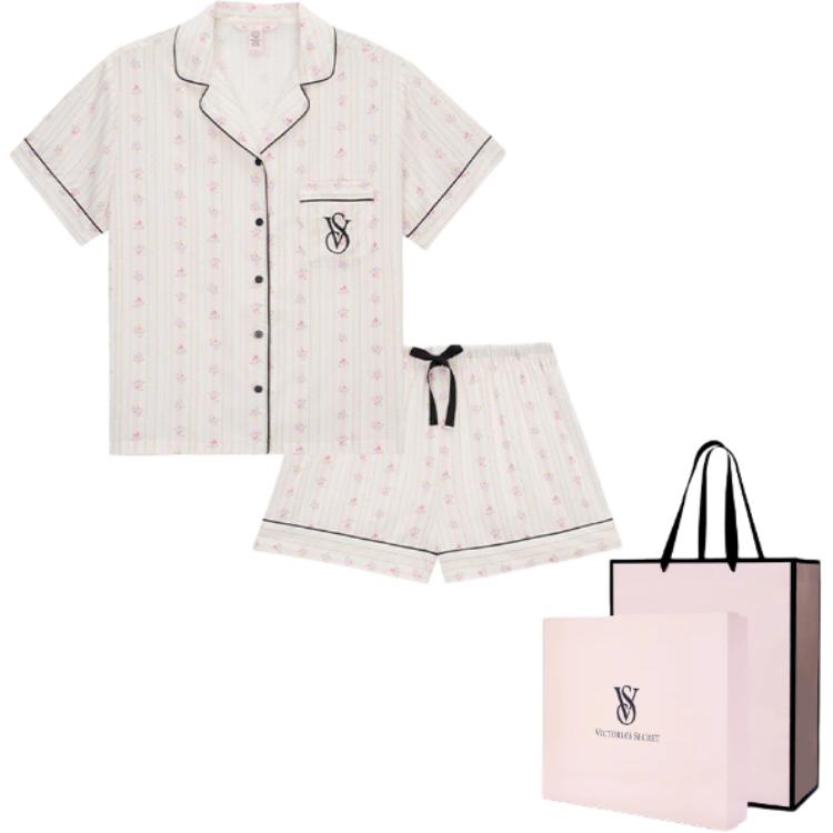 (Women) Victoria's Secret Sweet Limited Tencel Floral Pajama Set for Women - Light Pink 11262806-2HMN