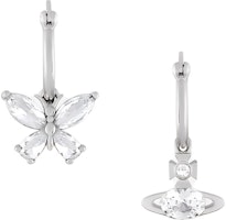 (Women) Vivienne Westwood 24 Butterfly Hoop Pendant Earrings Silver with Cubic Zirconia. 6202015W-02P102-SM (Women) Vivienne Westwood 24 Butterfly Hoop Pendant Earrings Silver with Cubic Zirconia. 6202015W-02P102-SM