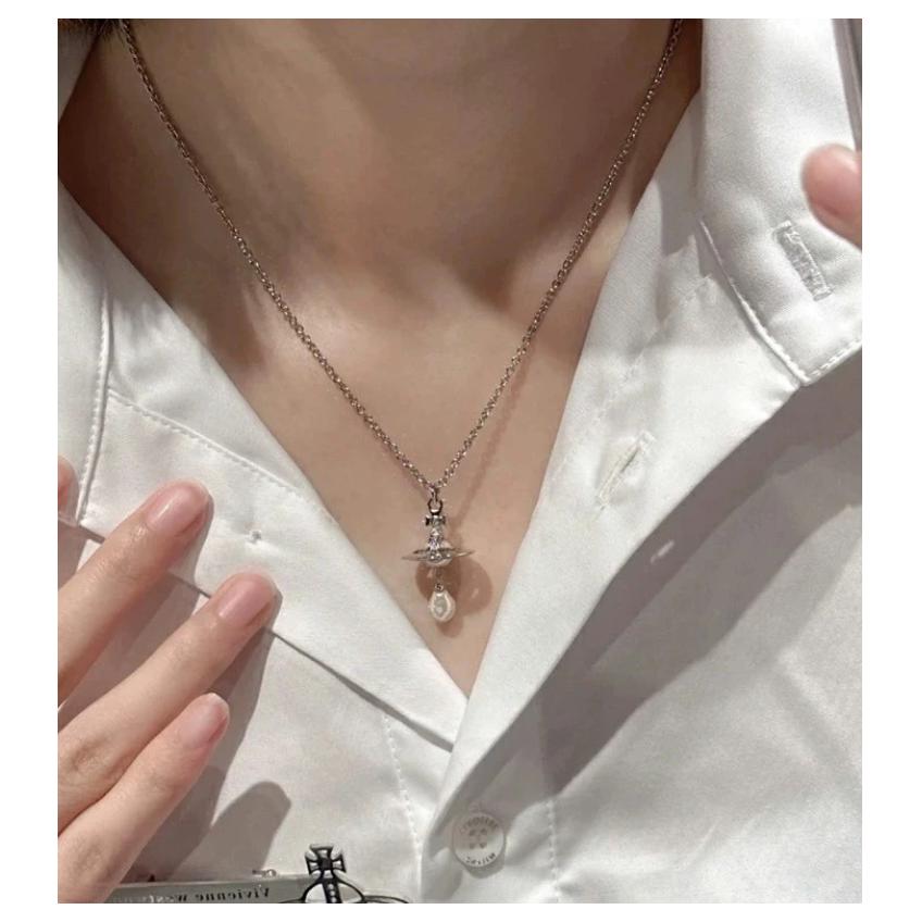 Shop (W) Vivienne Westwood 3D 水晶土星銀項鍊. 6302039302p226cn