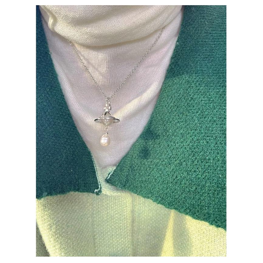 Purchase (W) Vivienne Westwood 3D 水晶土星銀項鍊. 6302039302p226cn