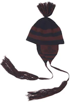 (Women) Vivienne Westwood Black & Cream Tassel Logo Wool Beanie Red. 5054203870CQ (Women) Vivienne Westwood Black & Cream Tassel Logo Wool Beanie Red. 5054203870CQ