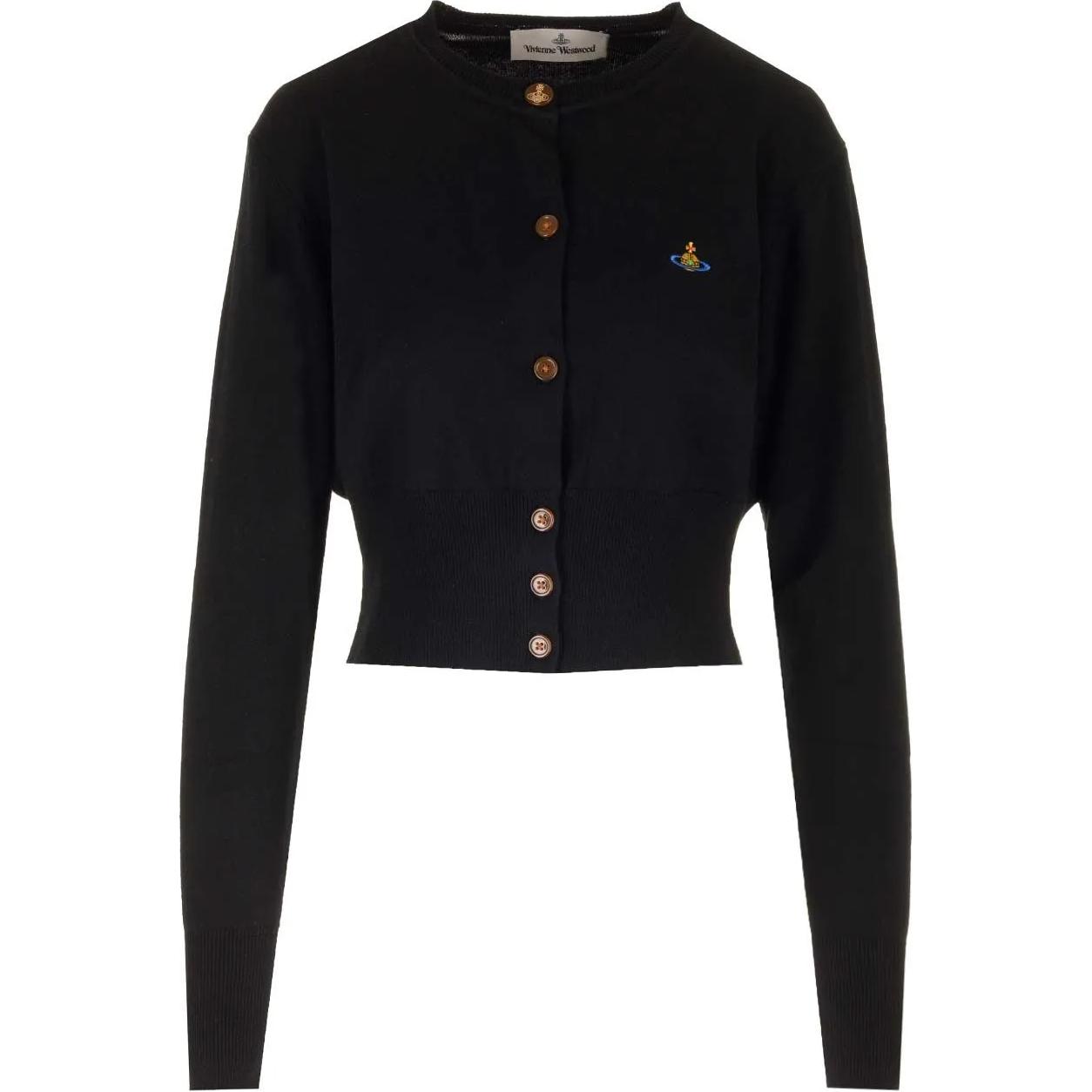 (Women) Vivienne Westwood  Black Button-Up Knit Cardigan. 1803002UY001VN401