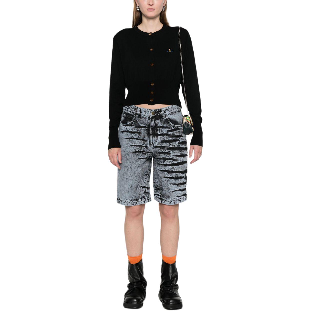 Purchase (W) ヴィヴィアンウエストウッド ブラック ボタンアップ ニット カーディガン 1803002UY001VN401