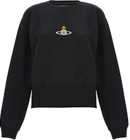 (Women) Vivienne Westwood Black Crewneck Sweatshirt with Embroidered Design. 1I010001J006O-N401 (Women) Vivienne Westwood Black Crewneck Sweatshirt with Embroidered Design. 1I010001J006O-N401