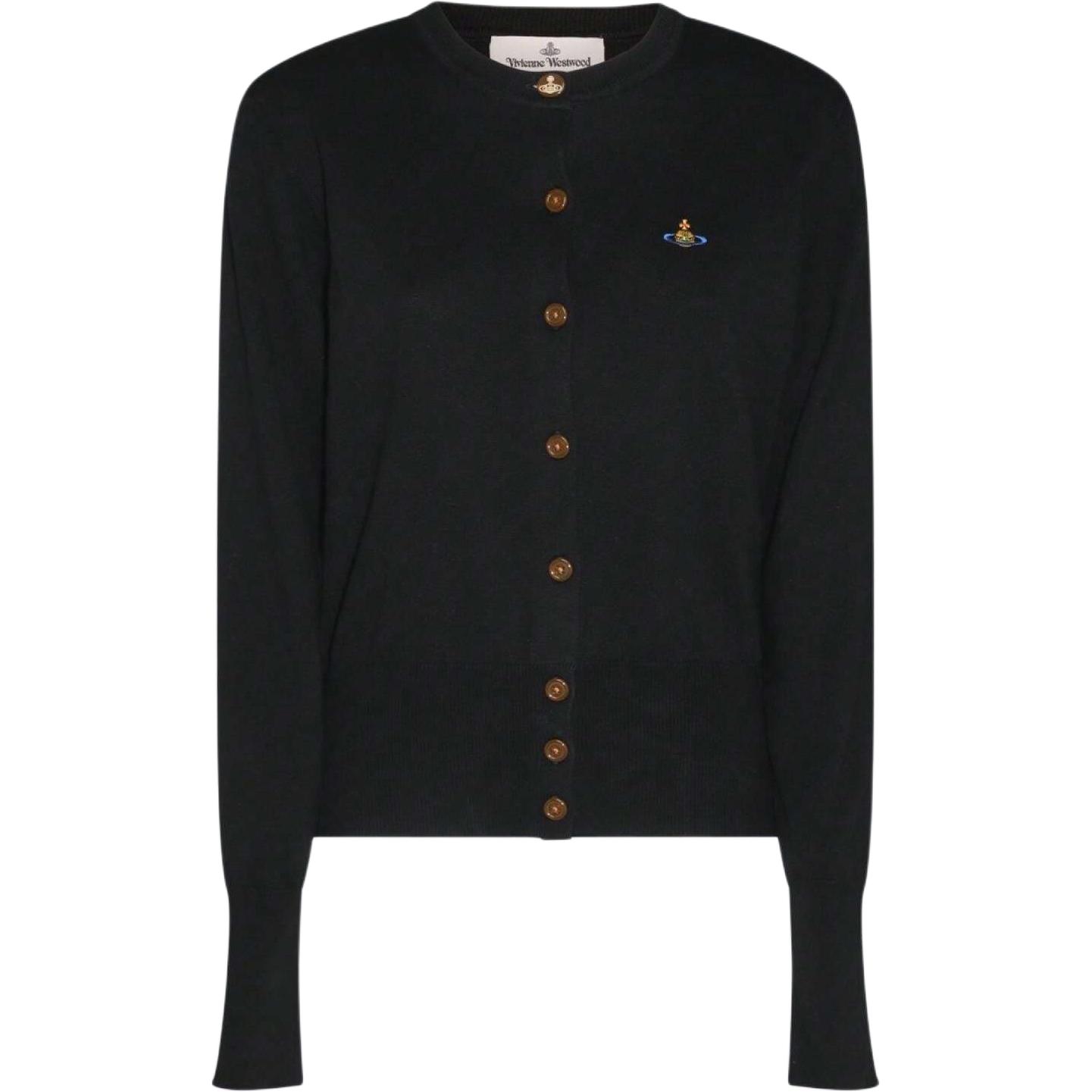 Order (W) Vivienne Westwood 黑色刺繡商標按扣針織毛衣 1803002PY001VN401