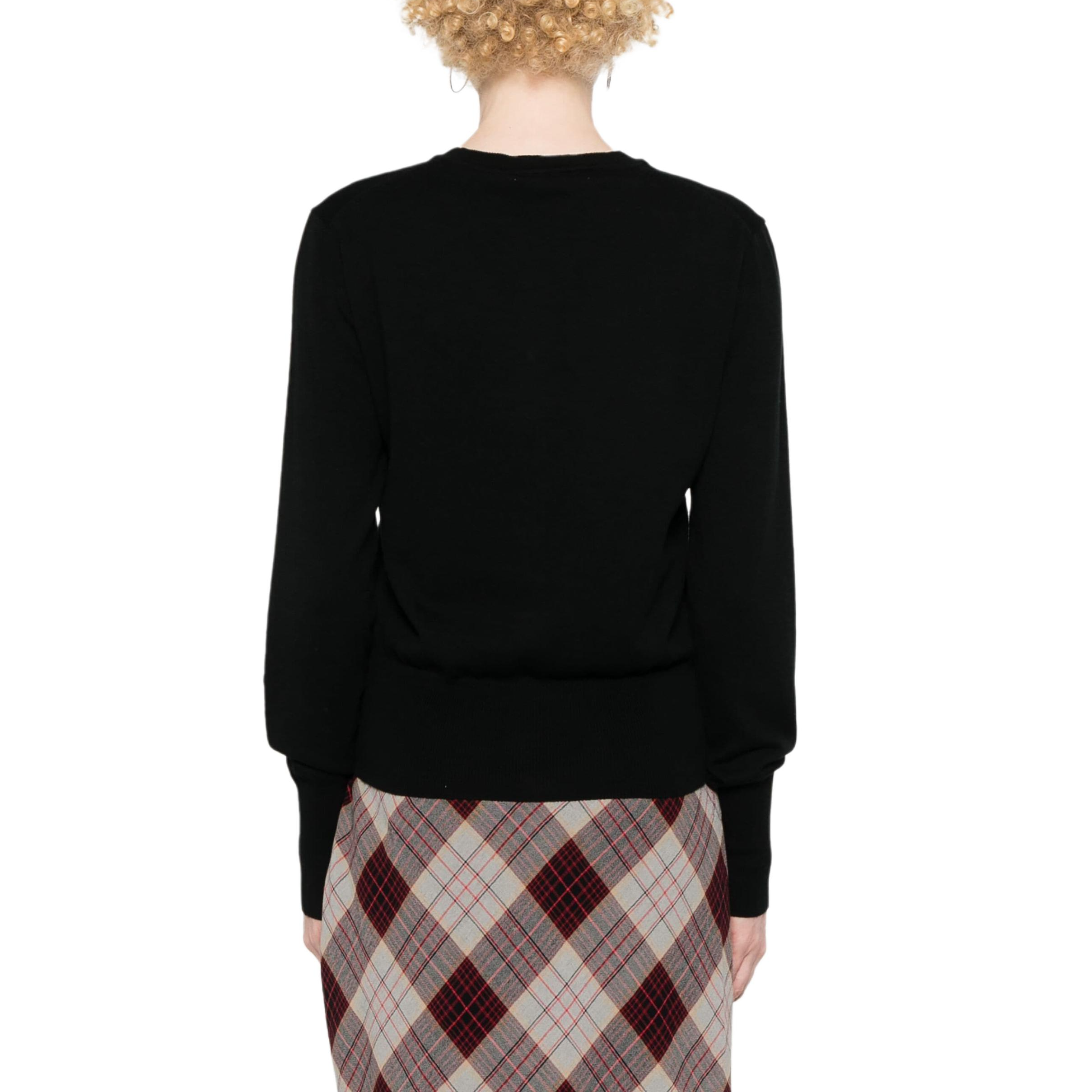 Purchase (W) Vivienne Westwood 黑色刺繡商標按扣針織毛衣 1803002PY001VN401