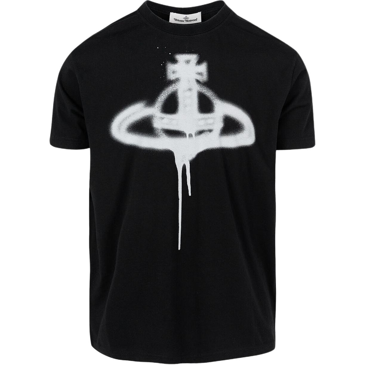 (Women) Vivienne Westwood  Graphic Print Crewneck T-Shirt Black Short Sleeve 3G010014J001MGON401