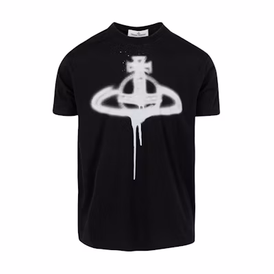 (Women) Vivienne Westwood Graphic Print Crewneck T-Shirt Black Short Sleeve 3G010014J001MGON401