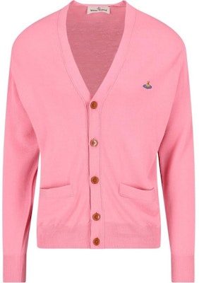 (Women) Vivienne Westwood Pink V-Neck Button-Up Long Sleeve Knitted Cardigan 2701000P-Y0006-G401 Buy (Women) Vivienne Westwood Pink V-Neck Button-Up Long Sleeve Knitted Cardigan 2701000P-Y0006-G401
