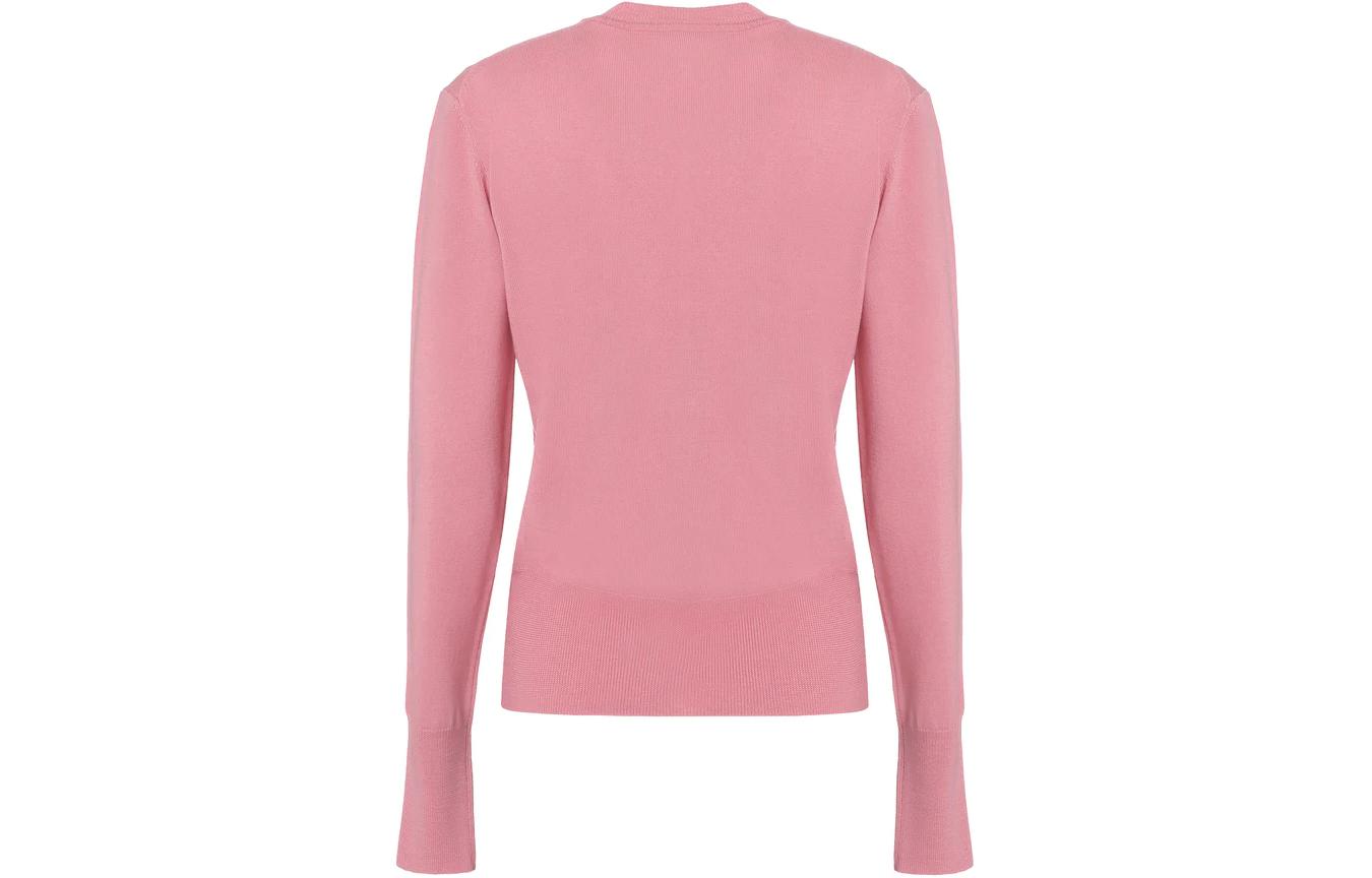 Lookbook (Women) Vivienne Westwood  Pink V-Neck Button-Up Long Sleeve Knitted Cardigan 2701000P-Y0006-G401