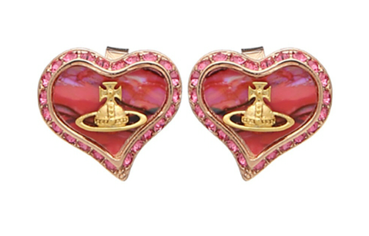 (Women) Vivienne Westwood  Red Heart Design Brass Stud Earrings 6201007402G362IM 圖 2