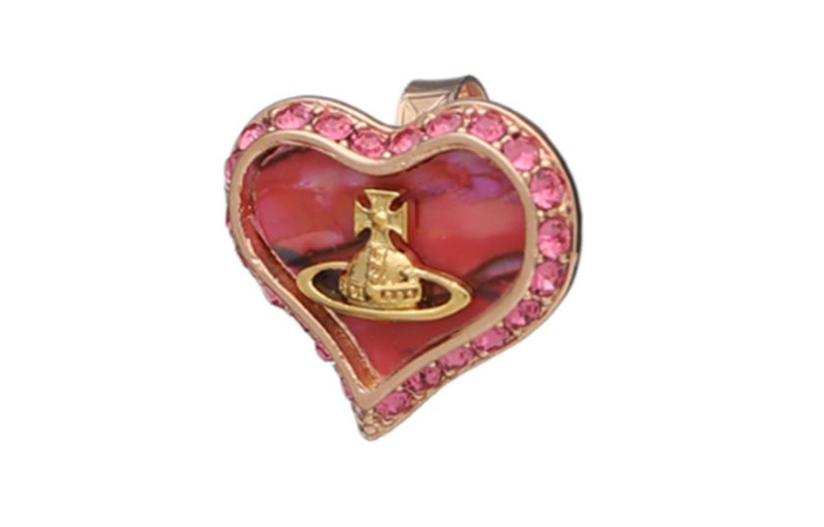 (Women) Vivienne Westwood  Red Heart Design Brass Stud Earrings 6201007402G362IM 圖 3