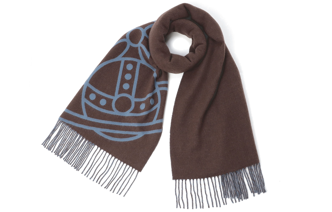 Purchase (W) Vivienne Westwood Selendang Boleh Balik Bulu Coklat Biru 50542606505J