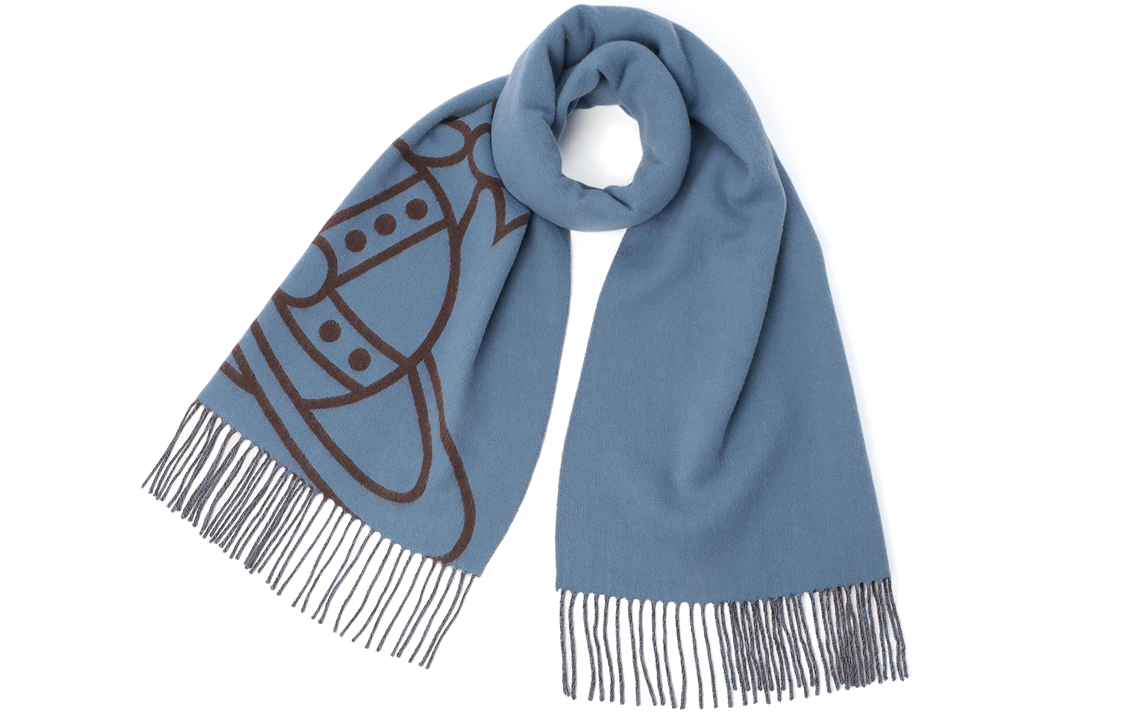 Details for (W) Vivienne Westwood Selendang Boleh Balik Bulu Coklat Biru 50542606505J