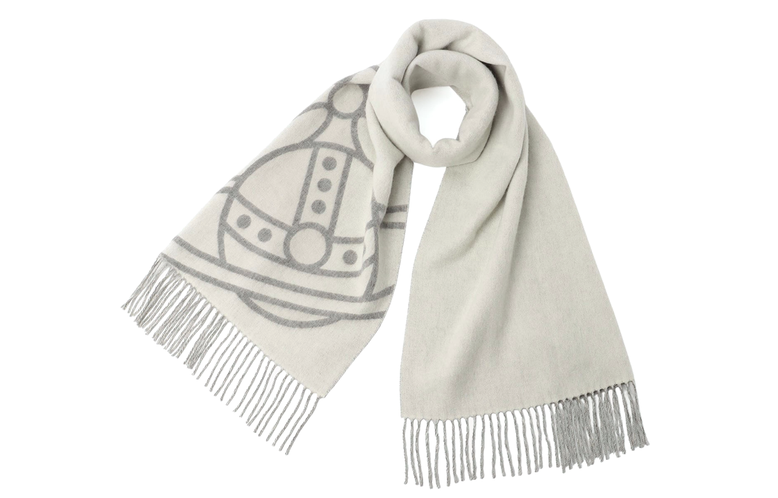 Purchase (W) Vivienne Westwood Skarf Wool Boleh Balik Kelabu Putih. 505426065050