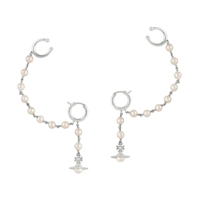 (Women) Vivienne Westwood SAMARA Orb Pendant Earrings Silver 6202015702P103P103
