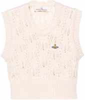 (Women) Vivienne Westwood Saturn Embroidered Sleeveless Knit Top Off-White 1803004XY001WA408 (Women) Vivienne Westwood Saturn Embroidered Sleeveless Knit Top Off-White 1803004XY001WA408