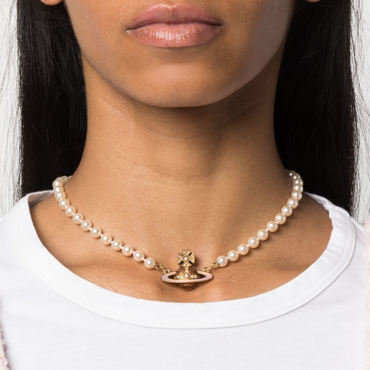 (Women) Vivienne Westwood  Saturn Pendant Necklace Brass Gold 6301011G02R635CN 圖 4