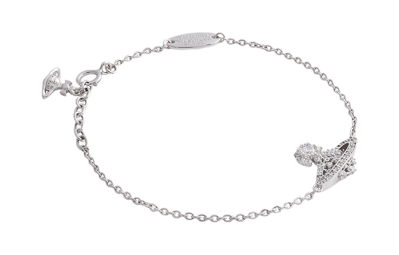 (Women) Vivienne Westwood  Silver Bracelet with Unique Cubic Zirconia Design. 6102020A01P102P102 圖 3