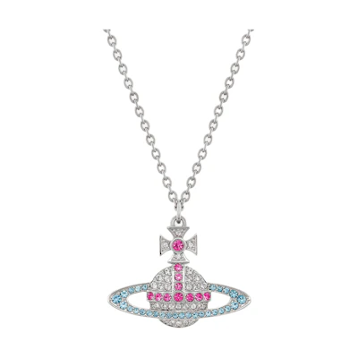 (Women) Vivienne Westwood Silver Brass Necklace with Gemstone Detailing. 8050889844228