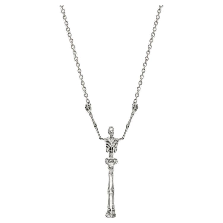 (Women) Vivienne Westwood  Silver Brass Necklace with Skull Pendant 8050568221470