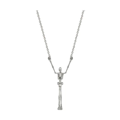 (Women) Vivienne Westwood Silver Brass Necklace with Skull Pendant 8050568221470