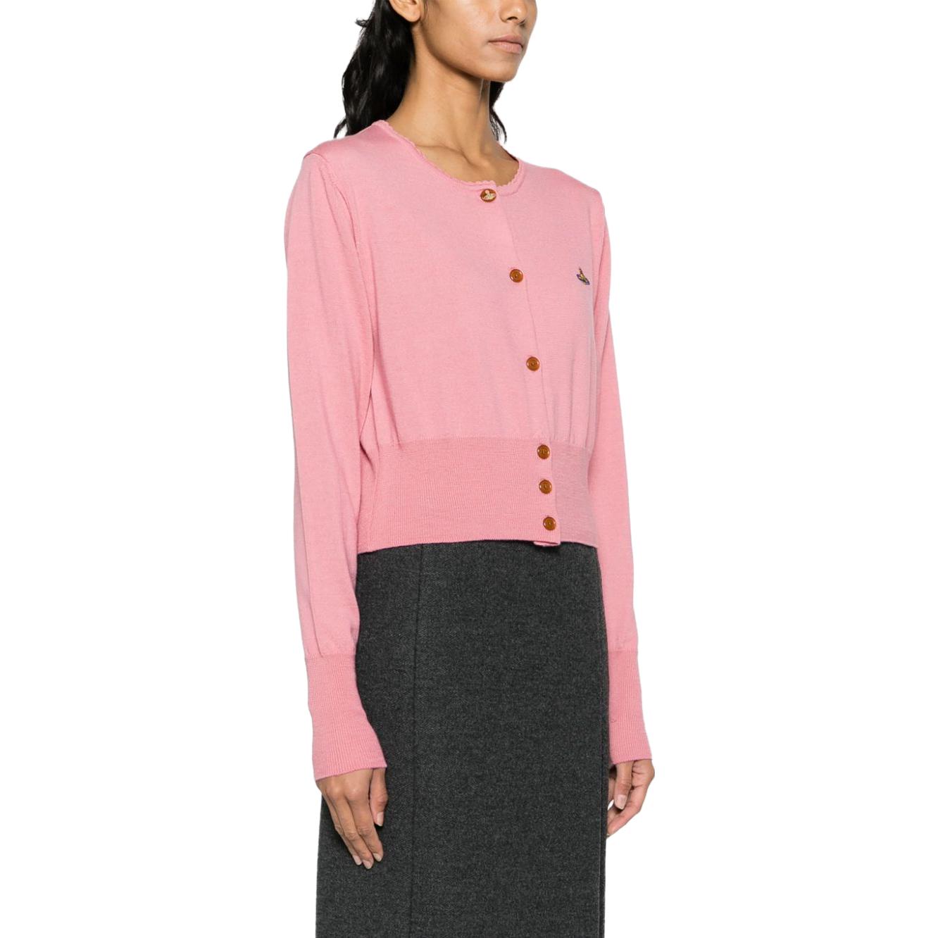 Purchase (W) ヴィヴィアンウエストウッド ロゴ刺繍入り無地ニットカーディガン 1803002UY0006G401