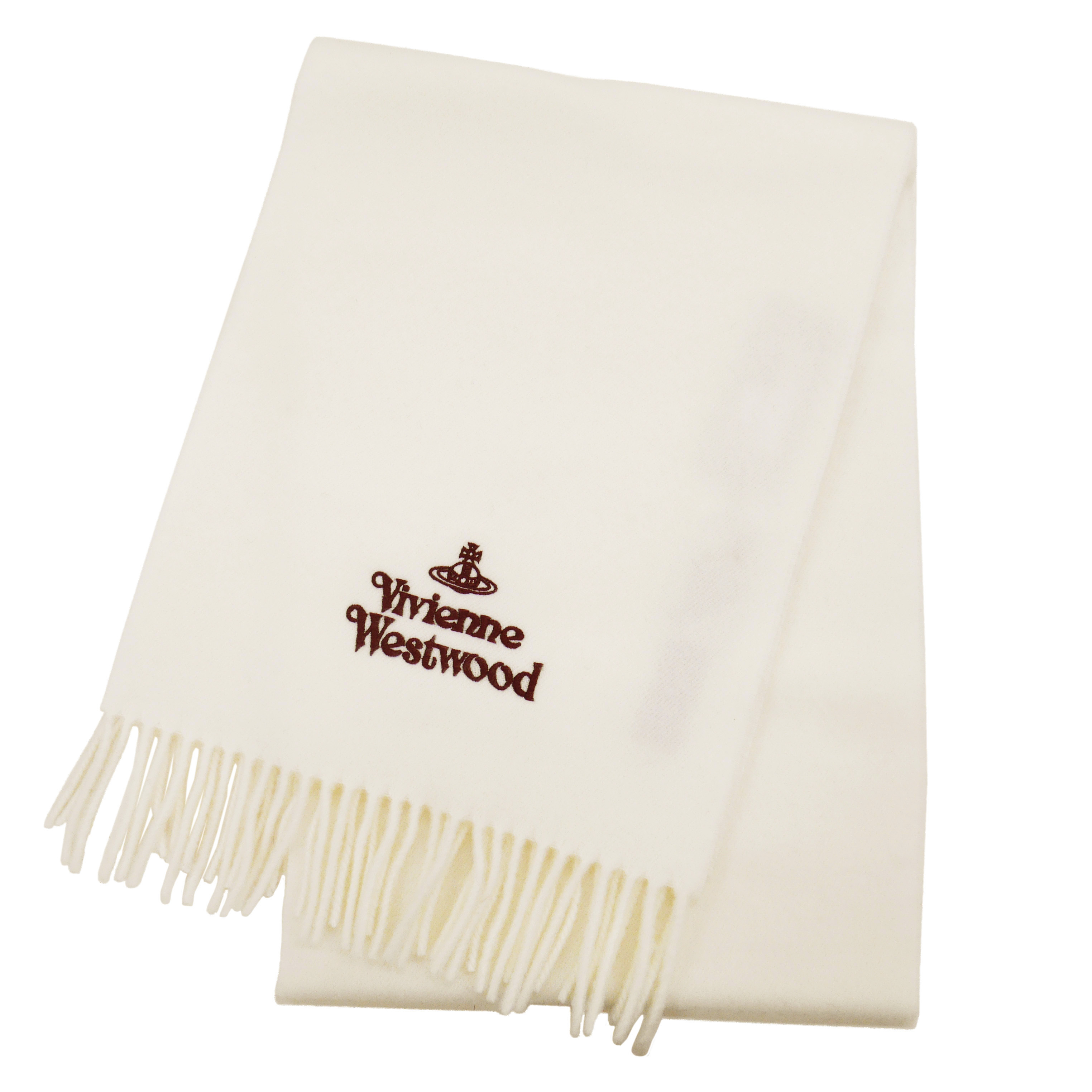 (Women) Vivienne Westwood  Wool Knit Scarf Solid White 81030007-W00Q7--WHITE